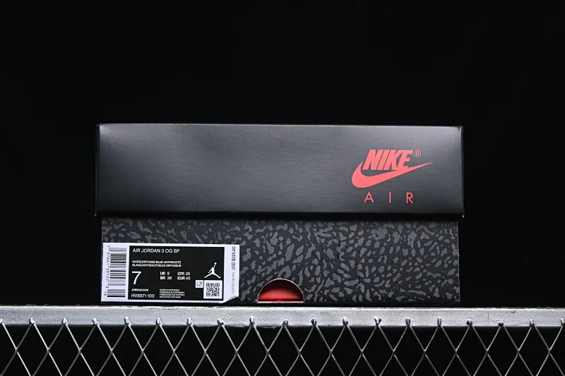 All categories Air Jordan Jordan series basketball shoes Air Jordan 3 Air Jordan 3 Retro OG SP "Diffused Blue" AJ3 Joe 3 white and blue cement HV8571-100